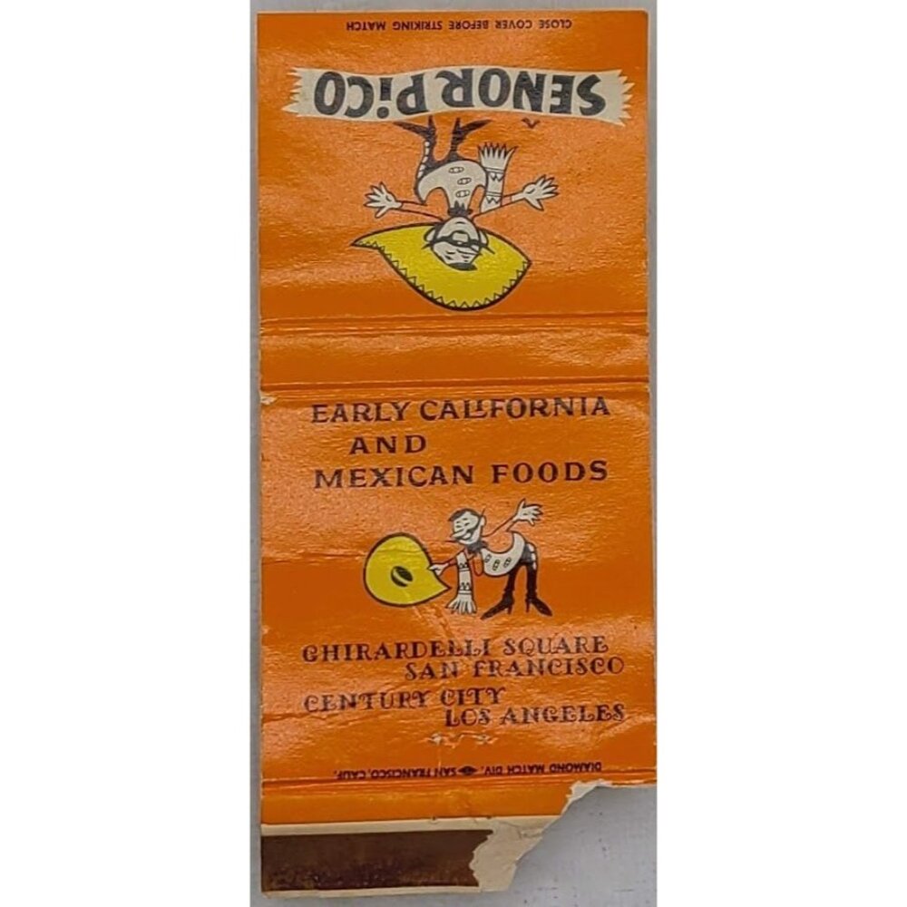 Front Strike Matchbook Cover Senor Pico Mexican Restaurant San Francisco LA CA - Picture 2 of 5